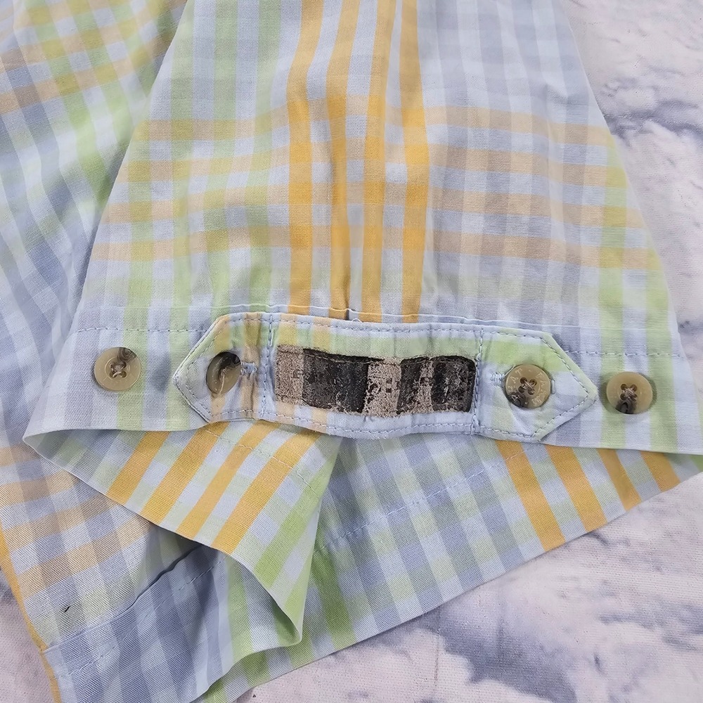 Phat Farm Button Down Shirt MENS XL Yellow Blue Plaid Vintage Y2K Streetwear - Picture 8 of 16